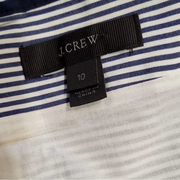 J.Crew Blue White Pinstripe Jumpsuit Tie Waist Size 10 - Picture 4 of 4